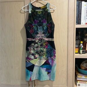 Nicole Miller Multicolor Floral Mini Dress